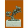 Image 3 : Green Patina Grizzle Bear Family on a Tree Stub Bronze Sculpture Statue Figurine