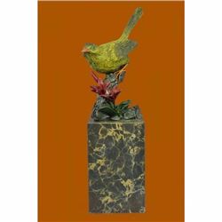 Art Deco Hot Cast Multi Color Patina Love Bird Bronze Sculpture Marble Statue NR