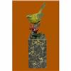 Image 1 : Art Deco Hot Cast Multi Color Patina Love Bird Bronze Sculpture Marble Statue NR