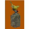 Image 3 : Art Deco Hot Cast Multi Color Patina Love Bird Bronze Sculpture Marble Statue NR