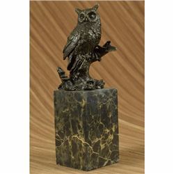 Original Vienna Bronze Bird Owl Book End Bookend Bronze Sculpture Marble Statue