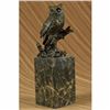 Image 1 : Original Vienna Bronze Bird Owl Book End Bookend Bronze Sculpture Marble Statue