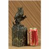 Image 2 : Original Vienna Bronze Bird Owl Book End Bookend Bronze Sculpture Marble Statue