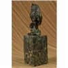 Image 4 : Original Vienna Bronze Bird Owl Book End Bookend Bronze Sculpture Marble Statue