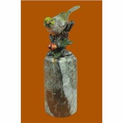 Art Deco Hot Cast Multi Color Patina Love Bird Bronze Sculpture Marble Statue NR