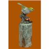 Image 4 : Art Deco Hot Cast Multi Color Patina Love Bird Bronze Sculpture Marble Statue NR