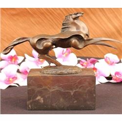 Signed Abstract Modern Art Horse Stallion Bronze Sculpture Decor