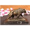Image 1 : Bronze Grizzly Bear Hunting Fish River Sculpture Art Figurine