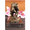 Image 5 : Bronze Grizzly Bear Hunting Fish River Sculpture Art Figurine