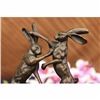 Image 3 : Signed Original Vienna Bronze two Hares Boxing Bronze Sculpture Art Deco Figure