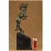 Image 2 : Signed Bugatti Male Deer Stag Buck Jumping Bronze Sculpture Wild Life Statue Art