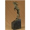 Image 3 : Signed Bugatti Male Deer Stag Buck Jumping Bronze Sculpture Wild Life Statue Art
