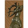 Image 5 : Signed Bugatti Male Deer Stag Buck Jumping Bronze Sculpture Wild Life Statue Art