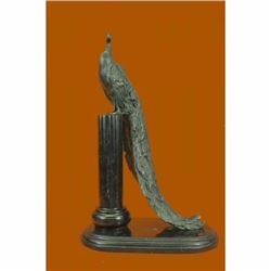 Original Milo Peacock Artwork Animal Exotic Bird Bronze Sculpture Art Deco Sale