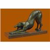 Image 2 : Signed Greyhound Racing Dog Bronze Sculpture Lost Wax Hot Cast Figurine Figure