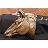 Image 2 : BEAUTIFUL PURE BRONZE MOUNTED HORSE STATUE BUST FIGURE SCULPTURE HOT CAST ART