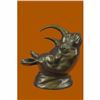 Image 1 : Signed Original Thomas Mighty African Rhinoceros Rhino Wall Mount Bronze Statue
