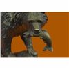 Image 5 : YOUNG BEAR WITH CATCH OF THE DAY BRONZE SCULPTURE HOT CAST ARTWORK MARBLE BASE