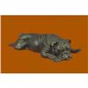 Image 1 : Adorable Sweet Little Bulldog Bronze Sculpture Statue Figurine Figure Home Deco
