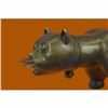 Image 5 : Handcrafted Large Botero Cat Gato Feline Animal Bronze Sculpture Figurine Figure