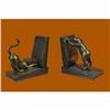 Image 3 : Signed Original Two Playful Cat Bookends Book Ends Bronze Sculpture Statue Sale