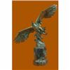 Image 1 : Signed Extra Large American Eagle Green Patina with Spread Wings Bronze Statue