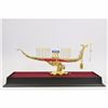 Image 2 : 24K Gold Bronze Extra Large Chinese Ship with Ruby Sapphire Jewelry Sculpture NR