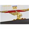 Image 4 : 24K Gold Bronze Extra Large Chinese Ship with Ruby Sapphire Jewelry Sculpture NR