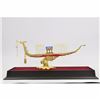 Image 6 : 24K Gold Bronze Extra Large Chinese Ship with Ruby Sapphire Jewelry Sculpture NR