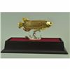 Image 3 : 24K Gold Plated Vienna Fish with Crystals Fish Marine Bronze Sculpture Figurine