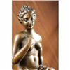 Image 1 : Signed Nude Erotic Model Portrait Bronze Statue Marble Base