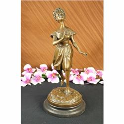 Superb Vintage French Bronze Artist Maiden Art