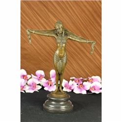 Demetrius Chiparus Romanin Bronze On Marble Dancer RARE Sculpture Art Nouveau