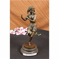 Signed~Gaso~Court Jester Bronze Marble Statue Figure