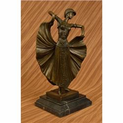Art Deco Flair Dancer Bronze Sculpture by~Chiparus~Statue Marble Figurine Decor