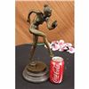 Image 2 : Signed Nude Girl Dancing Bronze Marble Statue