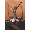 Image 2 : Art Deco ~C. Mirval~Ribbon Dancer Bronze Figurine Marble Figure Nouveau