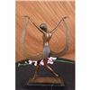 Image 3 : Art Deco ~C. Mirval~Ribbon Dancer Bronze Figurine Marble Figure Nouveau