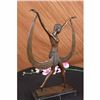 Image 4 : Art Deco ~C. Mirval~Ribbon Dancer Bronze Figurine Marble Figure Nouveau
