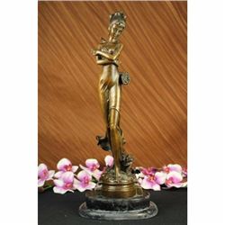 18.5 Tall Jean Patou Nude Goddess Bronze Marble Statue Sculpture