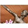 Image 2 : SIGNED VINTAGE POWERFUL MAN WITH BOW BRONZE SCULPTURE STATUE FIGURINE