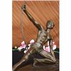 Image 3 : SIGNED VINTAGE POWERFUL MAN WITH BOW BRONZE SCULPTURE STATUE FIGURINE