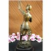 Image 2 : Hot Cast Bronze Statue Joan of Arc French Military Hero W/ flag Marble