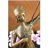 Image 5 : Hot Cast Bronze Statue Joan of Arc French Military Hero W/ flag Marble
