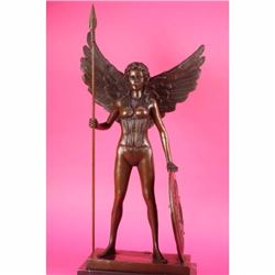 BRONZE ART DECO AMAZON SIGNED MOREAU STATUE FIGURINE SCULPTURE