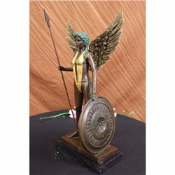 20 TALL VIKING WARRIOR BRONZE MARBLE SCULPTURE