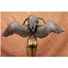 Image 5 : HUGE NUDE LADY ANGEL BRONZE STATUE SIGNED BY WEINMAN MARBLE BASE SCULPTURE DECOR