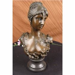 Elegant Sign Bronze Marble Statue Nude Female Bust 17 Sculpture Figuine