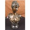 Image 1 : Elegant Sign Bronze Marble Statue Nude Female Bust 17 Sculpture Figuine