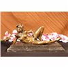Image 1 : BRONZE SCULPTURE OF A NUDE FEMALE EROTIC ART FIGURINE